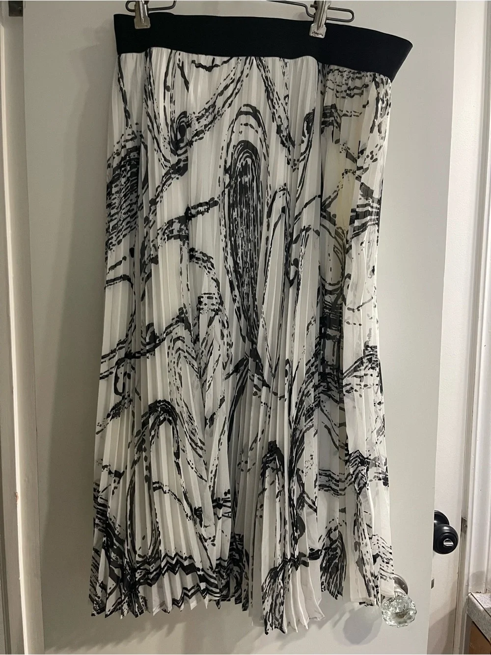 Lane Bryant Black and White Pleated Skirt